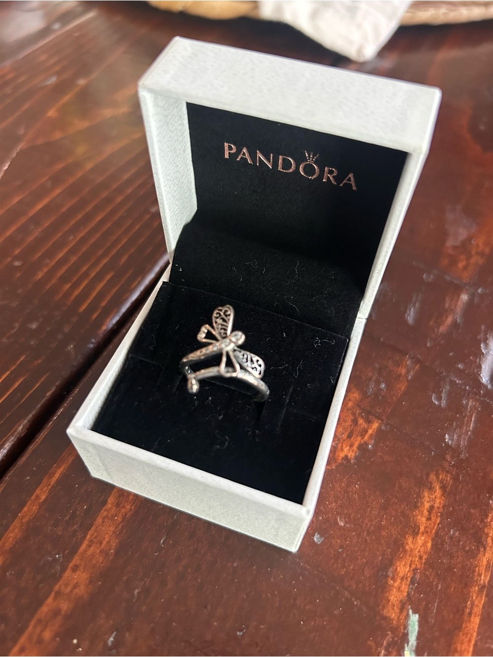 Pandora Sparkling Dragonfly Sterling Silver Wrap Ring